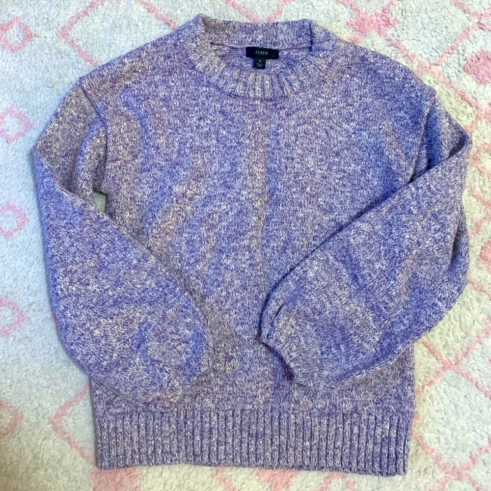 I. Crew Wool Crew Neck Sweater in marled lavender